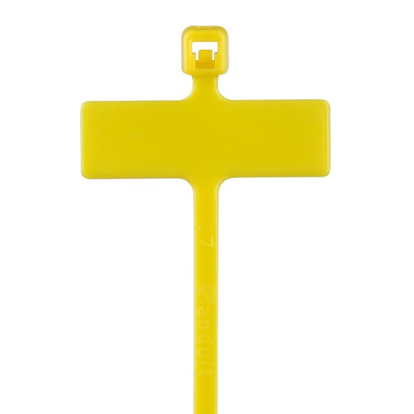 Cable Tie, 4 in L, 3/4 in Max Bundle Dia., Yellow, Nylon 6/6, 18 lb Strength, 1000 PK